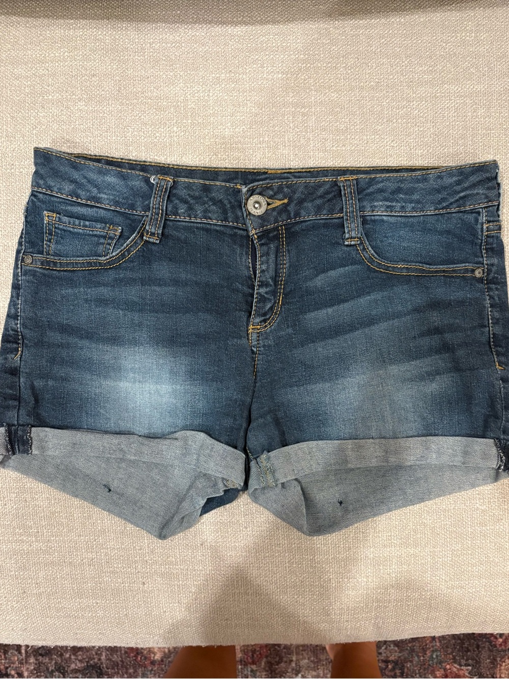 Arizona Jean Company Blue Rolled-Cuff Denim Shorts